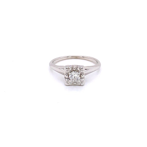 Vintage 1950's diamond solitaire engagement ring … - image 1