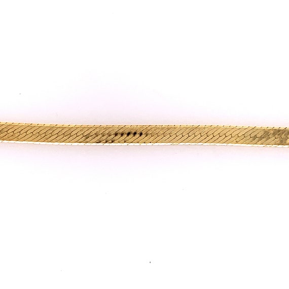 Vintage 1990's 14k yellow gold herringbone bracel… - image 5