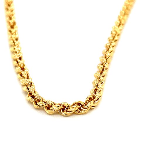 Vintage 18k Yellow Gold Solid Rope Chain - image 2
