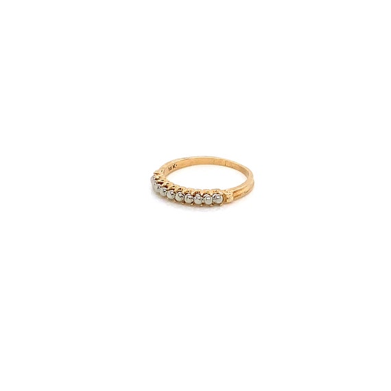 Vintage 1940's 14k 2-tone gold beaded wedding band - image 8