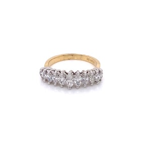 Vintage 14k two tone gold 11 marquise diamond wedding band 0.92ct