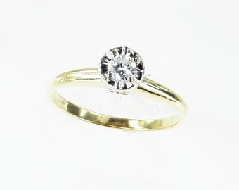 Vintage 1940's 14k Gold Diamond Solitaire Engagement Ring .15ct