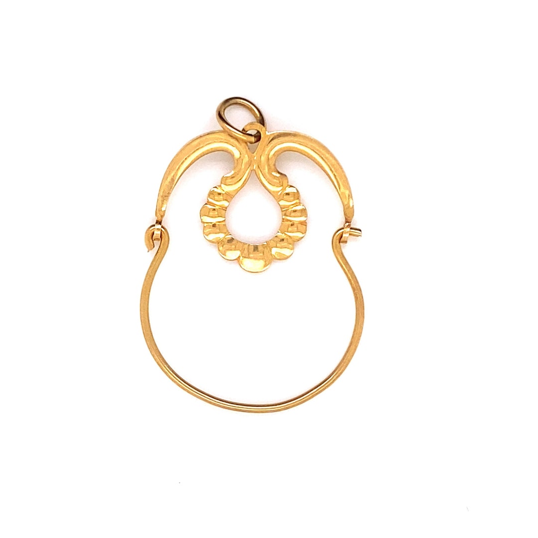 Vintage 14k Yellow Gold Charm Holder Etsy