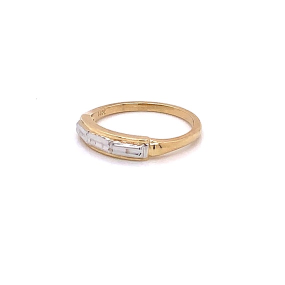 Vintage 1940's 14k 2-tone gold wedding band - image 7