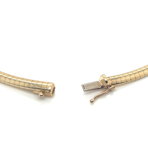 Vintage 14k Yellow Gold Diamond Omega Choker Neck… - image 7