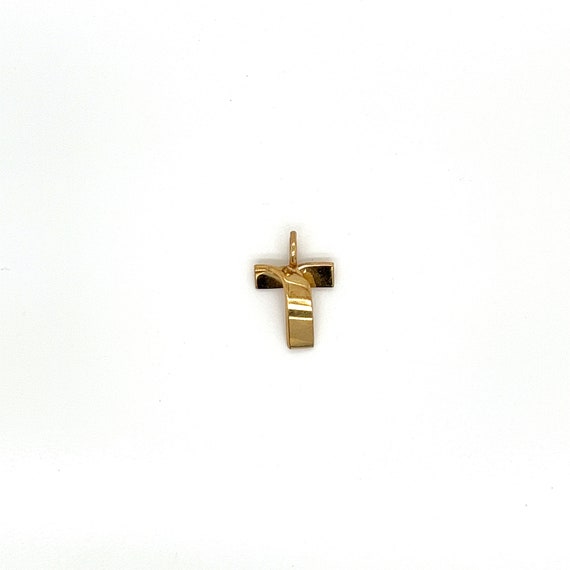 Vintage 14k yellow gold Artistic Letter T Charm - image 2