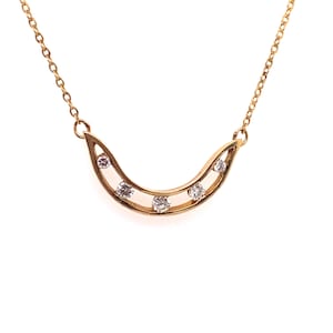 Vintage 14k yellow gold diamond necklace