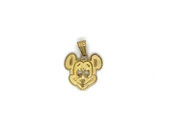 Vintage 10k Yellow Gold Mickey Mouse Charm Pendant