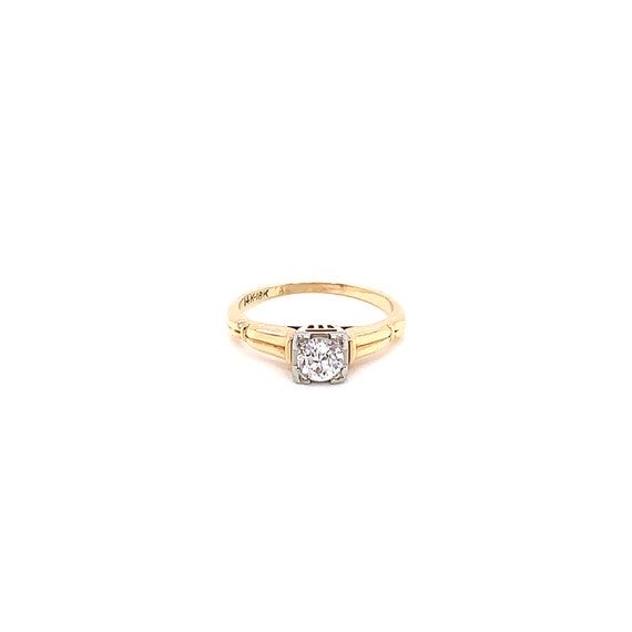 Vintage 1940s Art Deco Diamond Engagement Ring .35
