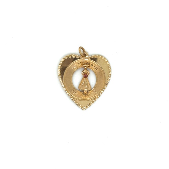 Vintage 14k yellow gold Maid of Honor Charm with … - image 1