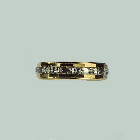 Vintage 1940s 14k White and Yellow Gold Flower and