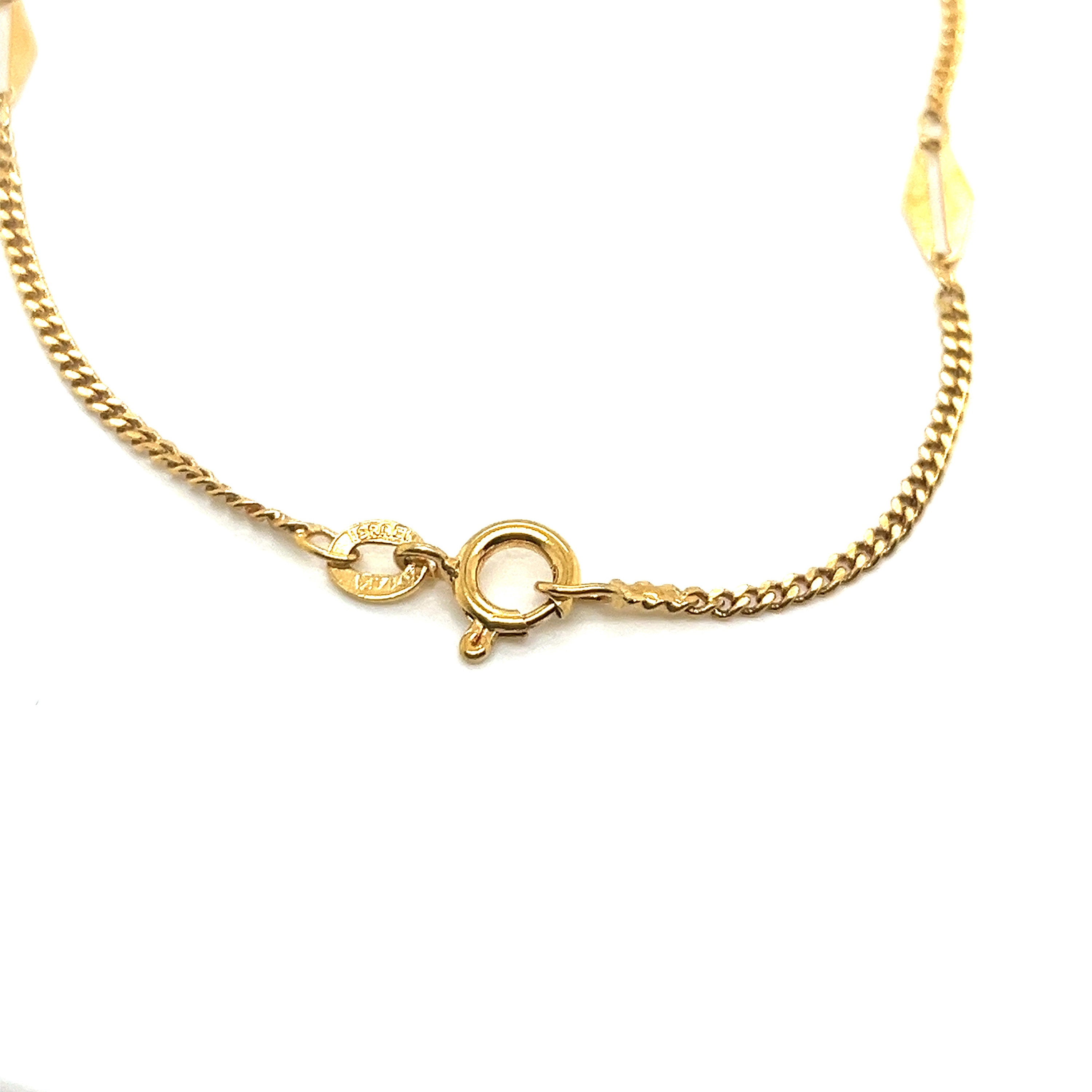 ヴィンテージ 14K イエローゴールド ステーションネックレス - Etsy 日本