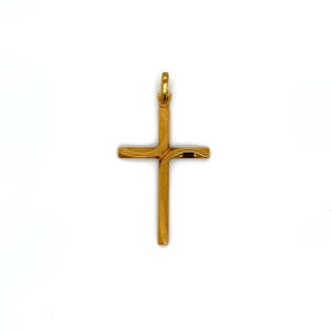 Vintage Italian 14k Yellow Gold Cross Charm