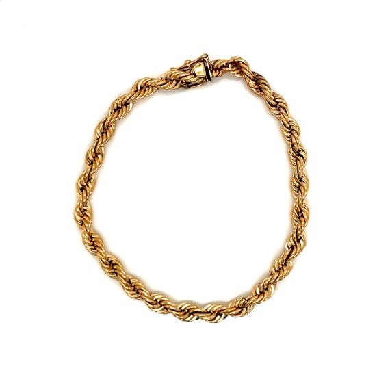 Vintage 14k Yellow Gold Thick Rope Bracelet - Etsy