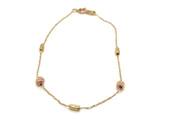 Vintage 14k Yellow Gold Bead Bracelet