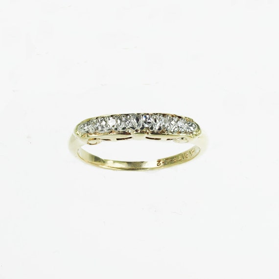 Vintage 1950's Yellow Gold Diamond Band .06ct - image 2