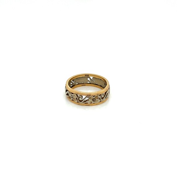 Vintage 1940's 2 Tone 14K Yellow Gold and White G… - image 3
