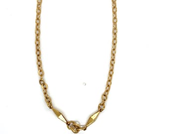 Vintage 14k Yellow Gold Long Italian Gold Station Link Chain