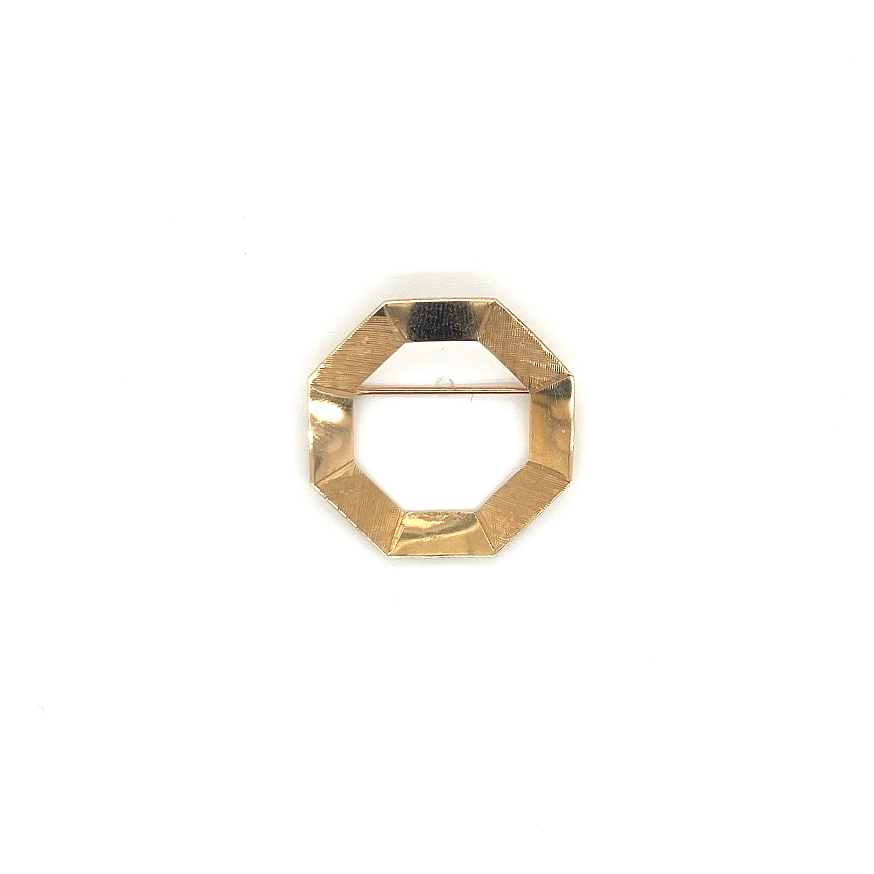Vintage 14k Yellow Gold Octagon Pin - Etsy