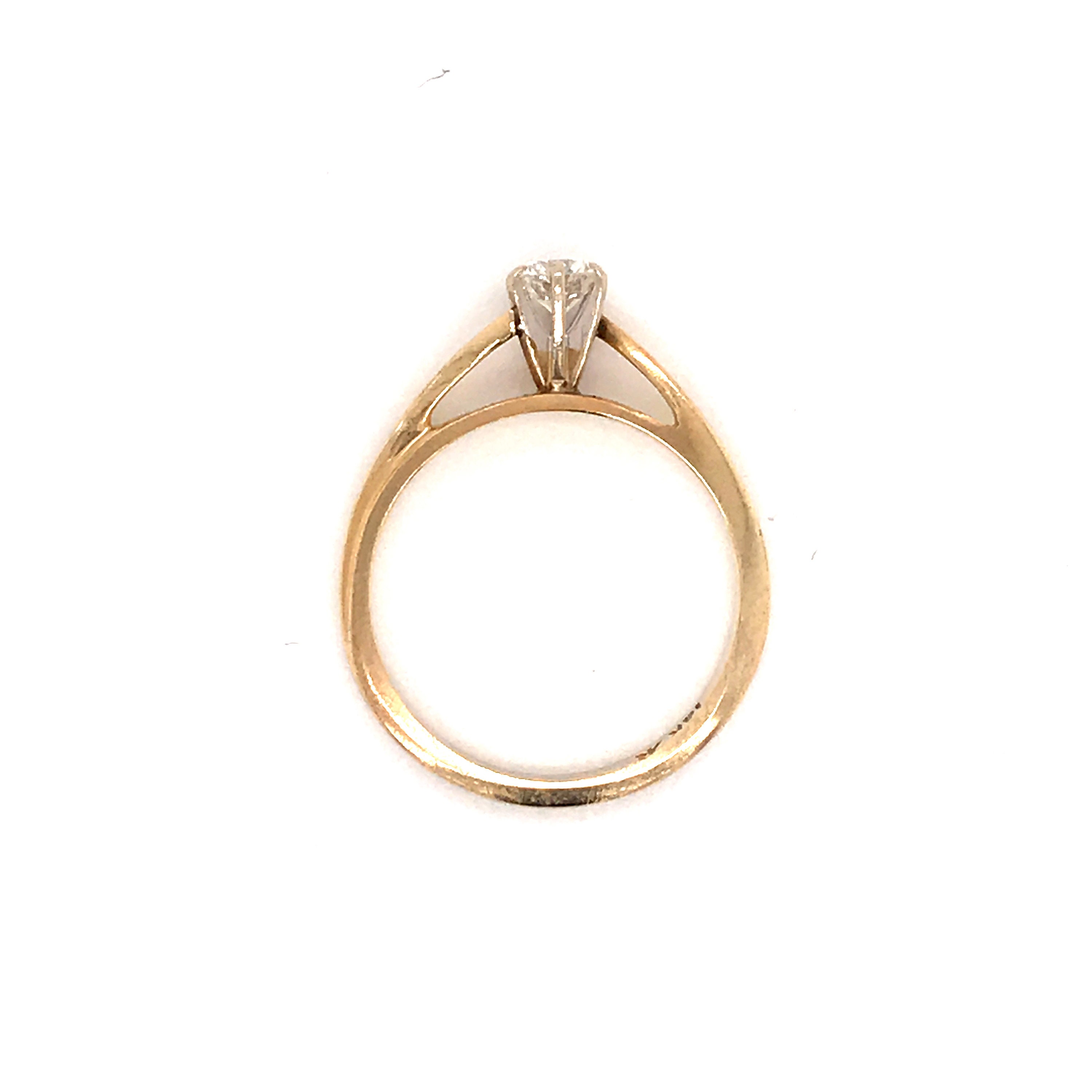 Vintage 1990's 14k Yellow Gold 6 Prong Diamond Solitaire - Etsy