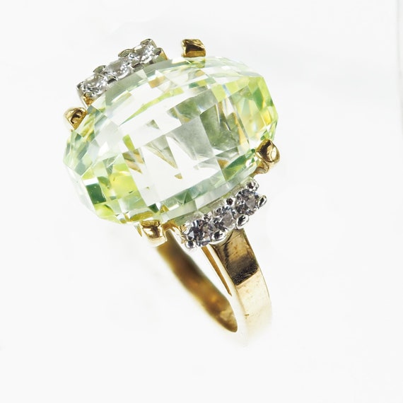 Vintage 1950’s Pineapple Cut 10k Yellow Gold Gree… - image 1