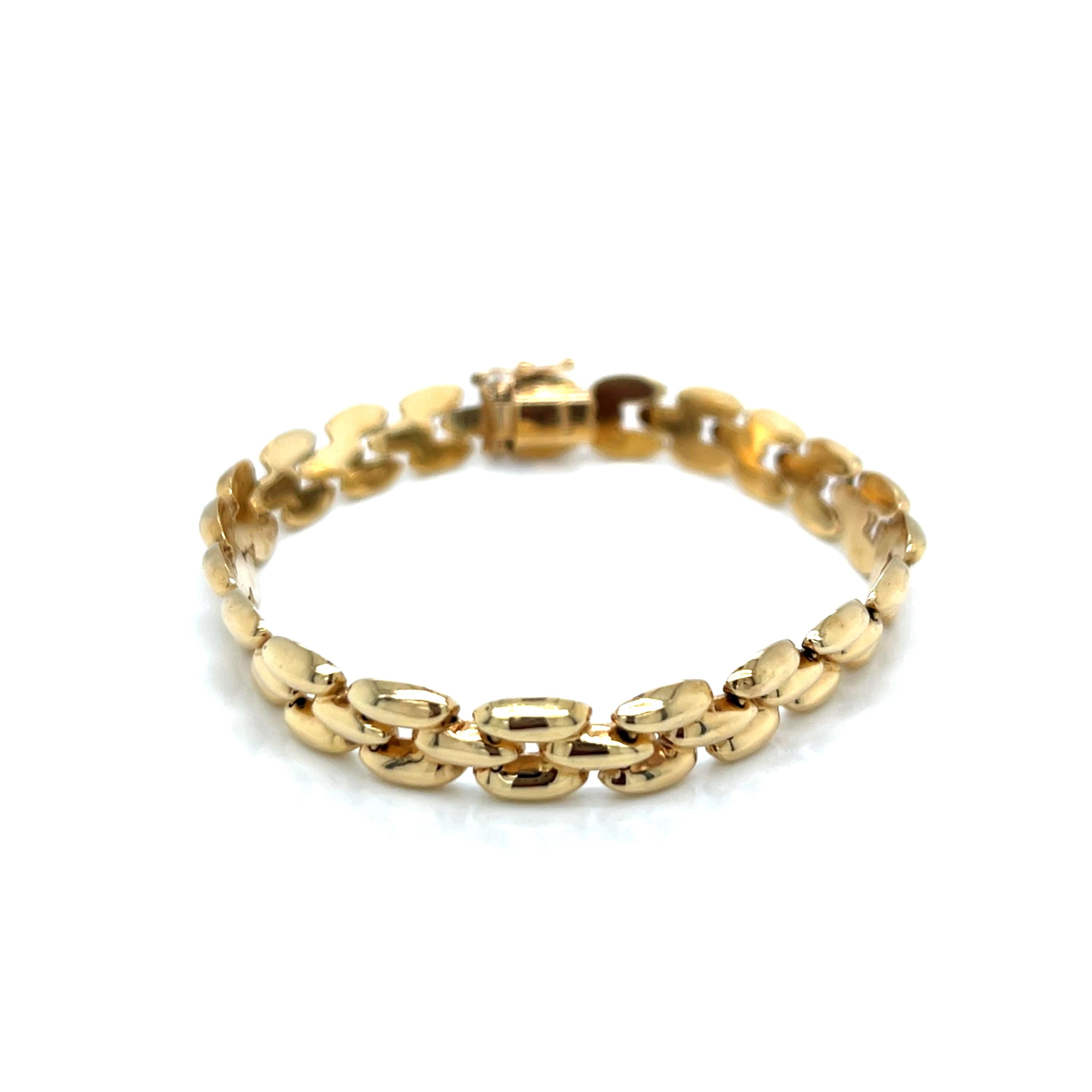 Vintage 14k Yellow Gold Panther Link Bracelet - Etsy