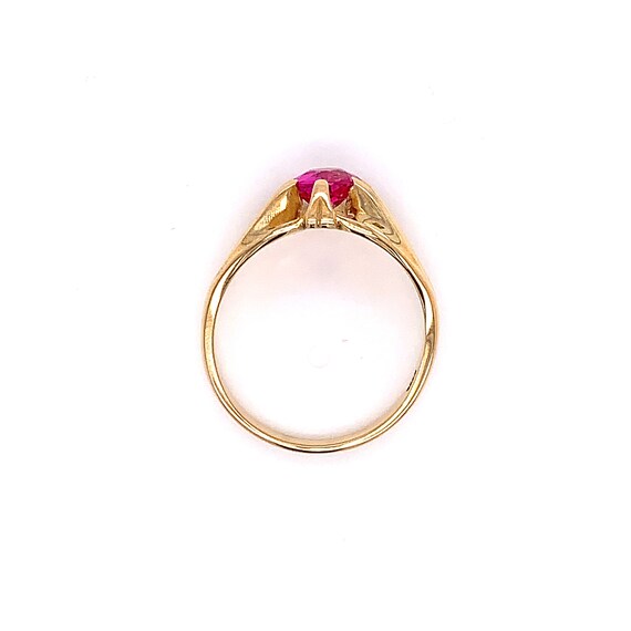 Vintage 1940's 14k yellow gold round pink stone s… - image 9