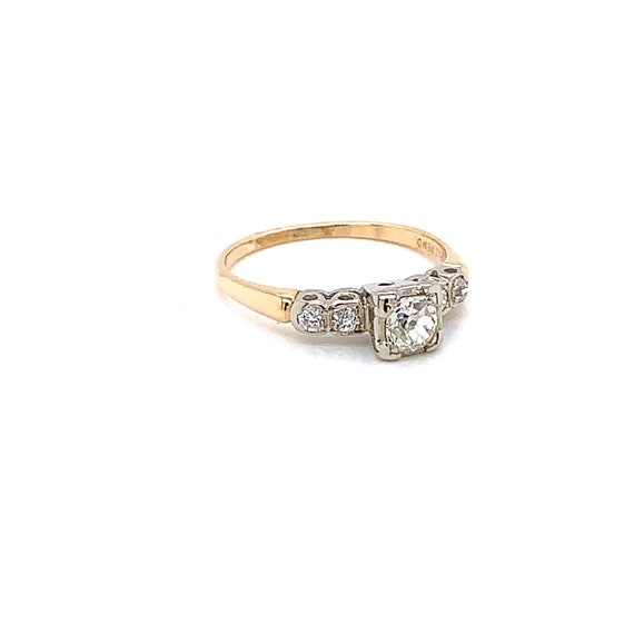 Vintage 1950s Old Mine Cut Diamond Engagement Rin… - image 4