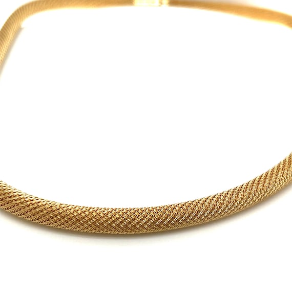 Vintage 14k Yellow Gold Mesh Snake Choker Necklace