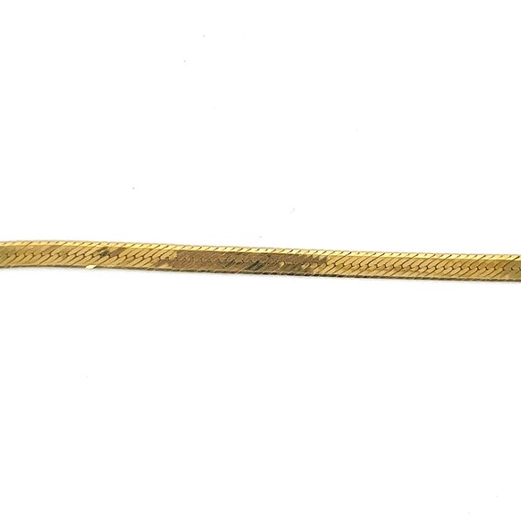 Vintage 14k yellow gold herringbone chain bracelet - image 4
