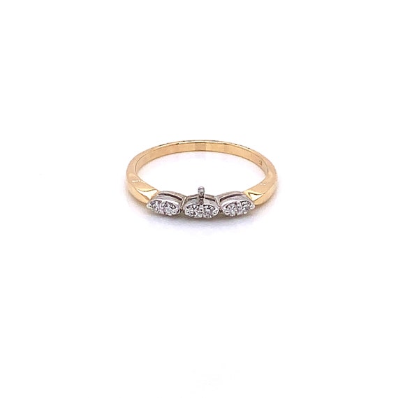 Vintage 1950's 14k 2 tone diamond engagement ring… - image 4