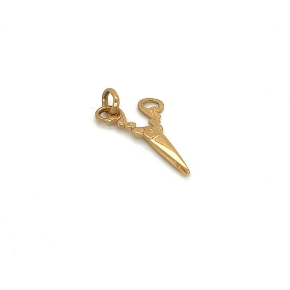 Vintage 14k yellow gold Scissors Charm - image 2