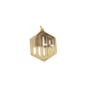 Vintage 14k yellow gold &quot;TGE&quot; Monogram Charm
