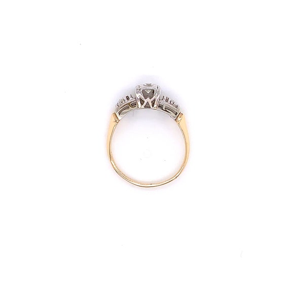 Vintage 1950's 3 stone diamond engagement ring .1… - image 9