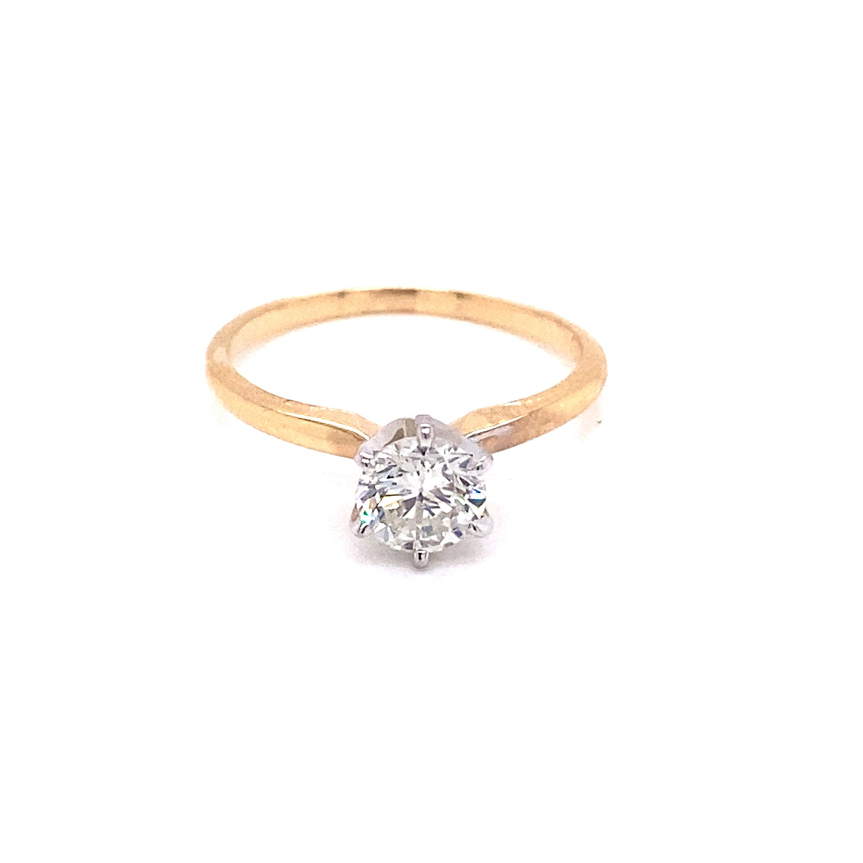 18 Carat White Gold 0.33 Carat Diamond 6 Claw Single Stone Ring - Ring Size  N