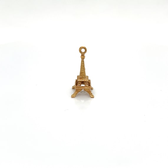 Vintage 18k Yellow Gold Eiffel Tower Charm - image 1