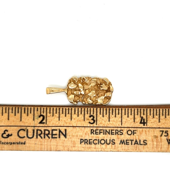 Vintage 14k yellow gold nugget pendant - image 5