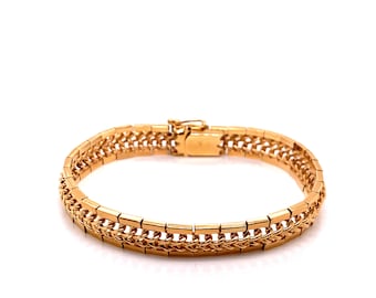 Pulsera vintage de eslabones tejidos en oro rosa de 18 quilates