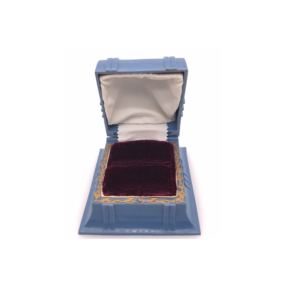 Vintage Ring Box - Blue-Burgundy