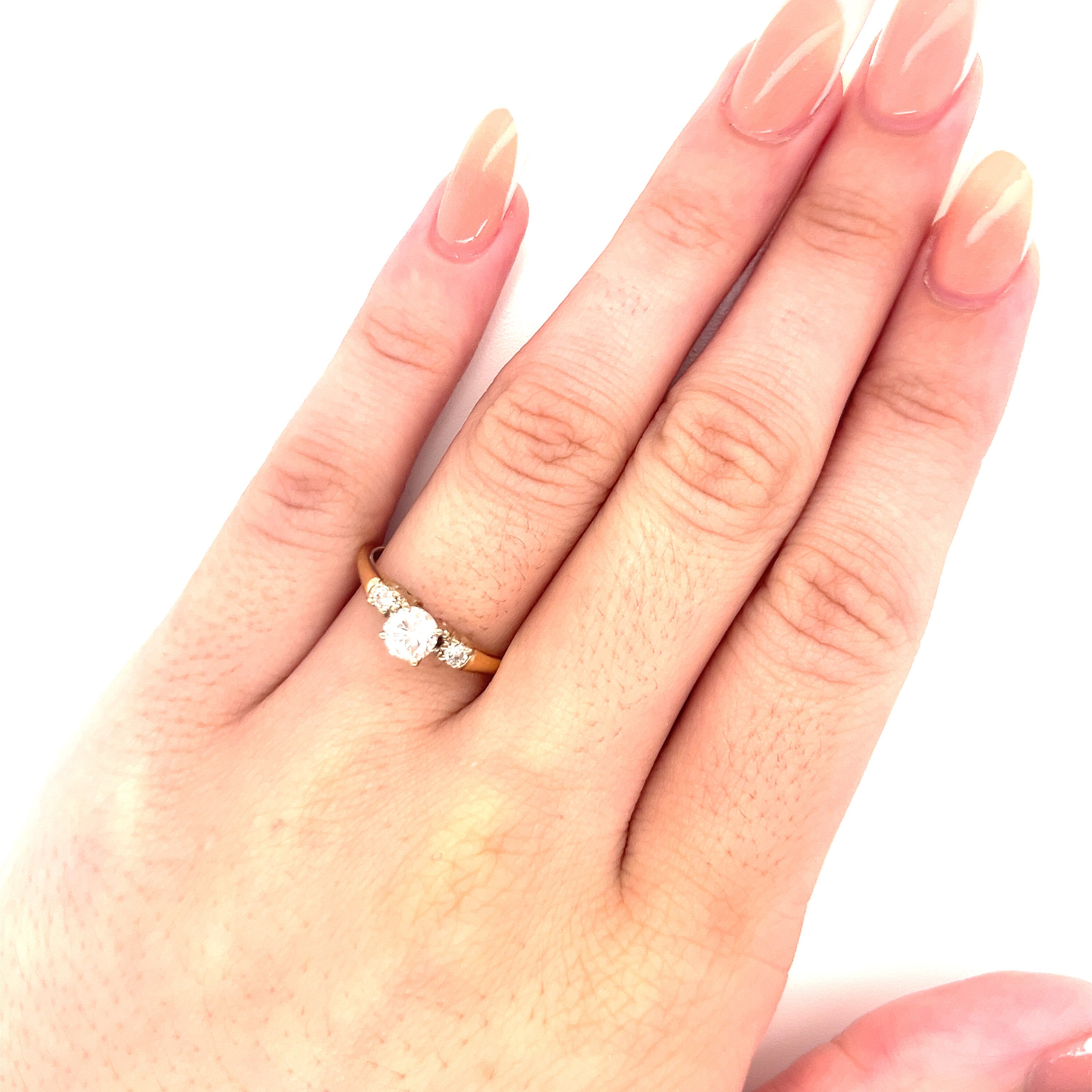 Vintage 1980's Diamond 3 Stone Engagement Ring .48ct - Etsy