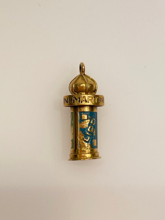 Vintage 14k yellow gold Martini logo billboard sign charm