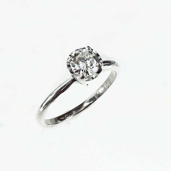 Vintage 1970's 14k Diamond Solitaire Engagement Ring .42ct