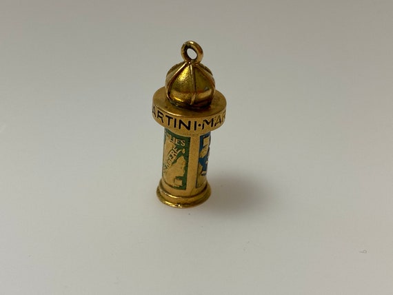 Vintage 14k yellow gold Martini logo billboard sign charm View 3