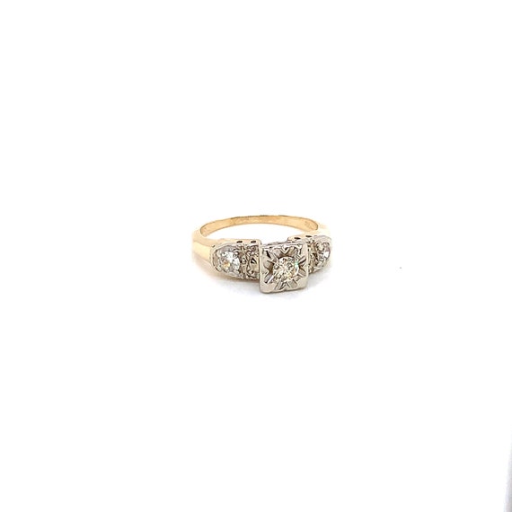 Vintage 1950s 3 Stone Diamond Engagement Ring .15… - image 2
