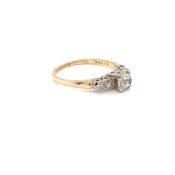 Vintage 1950s Old Mine Cut Diamond Engagement Rin… - image 6