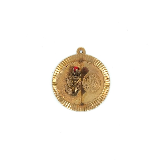 Vintage 14k yellow gold Mother charm with rose
