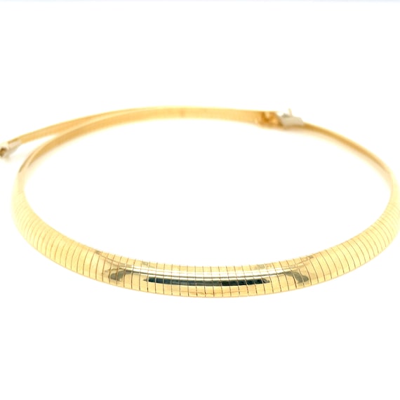 Vintage 14k Yellow Gold 6mm Wide Omega Necklace