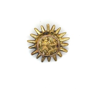 Spilla A Forma Di Girasole Con Perla Dorata – Vintage Rotonda, 4 Cm, In Lega Placcata Oro, Ipoallergenica, Per Camicie, Abiti, Bouquet Da Sposa