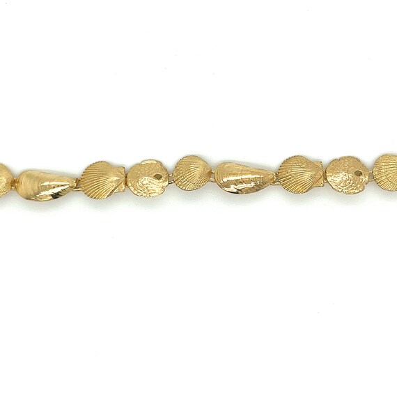 Vintage 14K Yellow Gold Mixed Seashell Bracelet - image 3