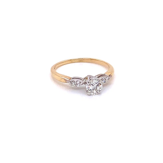 Vintage 1950's 14k 2 tone diamond engagement ring… - image 7